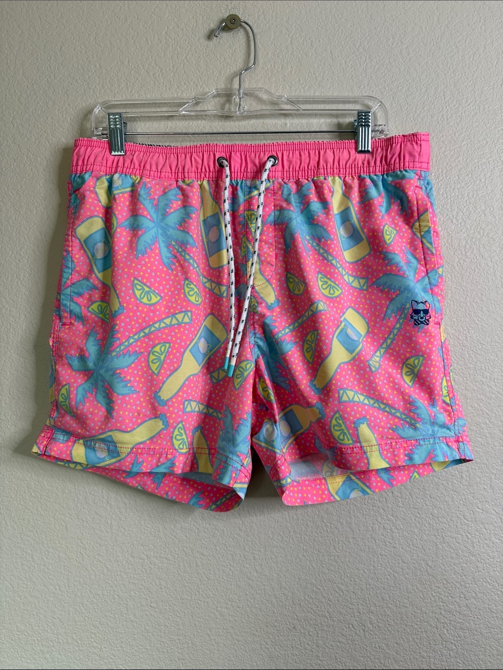 Party Pants men’s swim shorts large pink blue vacation vibes